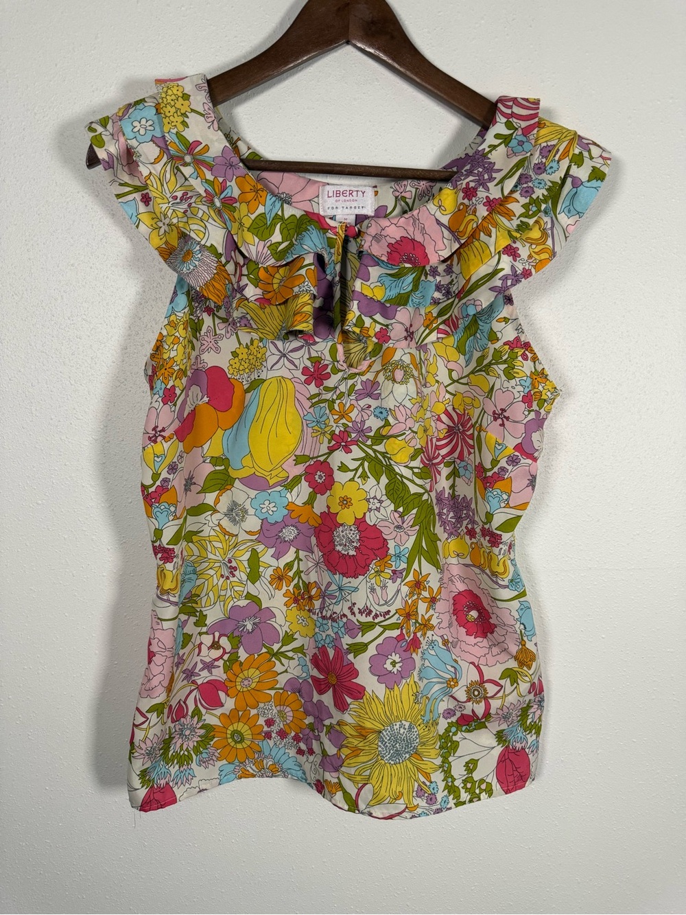 Liberty of London for Target Floral Ruffle Keyhole Blouse 2010 Medium